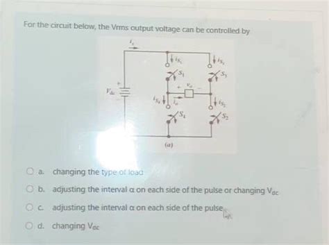 Solved For The Circuit Below The Vrms Output Voltage C