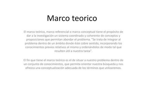 Marco Teorico Ppt