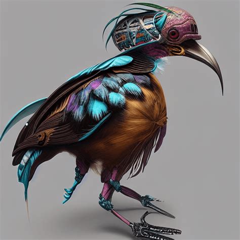 Cyberpunk Rococo Bird By Marco Mazzoni · Creative Fabrica