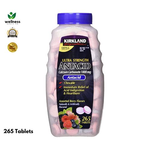 Kirkland Ultra Strength Antacid 1000mg 265 Tablets Lazada Ph