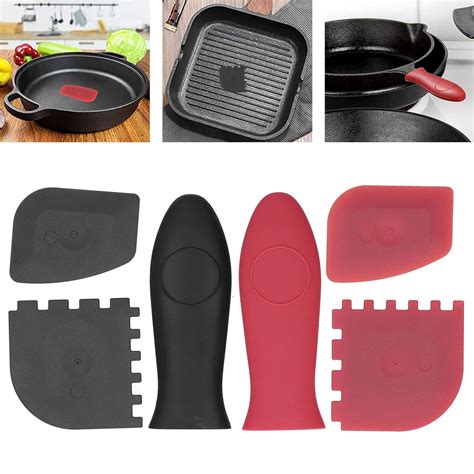 Hot Handle Holder Cast Iron Handle Cover Holder Silicone Hanging Hole Design Pcs Scalding