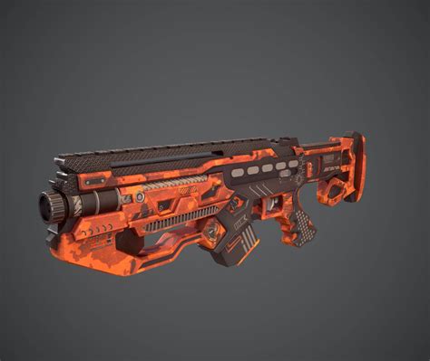 Space Gun Sci Fi Concept Weapon - 3D Model by Zelad