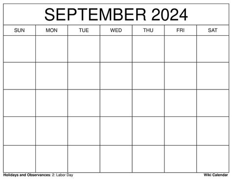 Print 2024 September Calendar Blank Form Briny Merralee