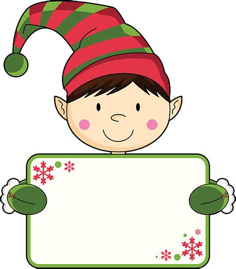 Christmas Elf Holding A Sign Illustrations Royalty Free Vector