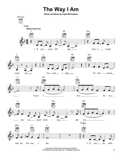 The Way I Am Sheet Music Direct