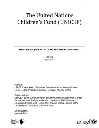 UNICEF Turkey Digital Landscape Exploratory Paper PDF