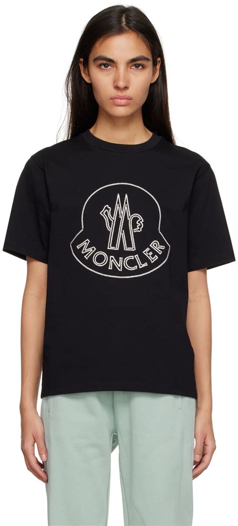 Moncler Black Embroidered T Shirt Moncler