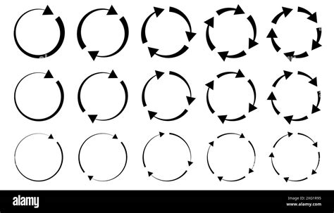 Different Circular And Different Thickness Circular Arrows Sign Symbols