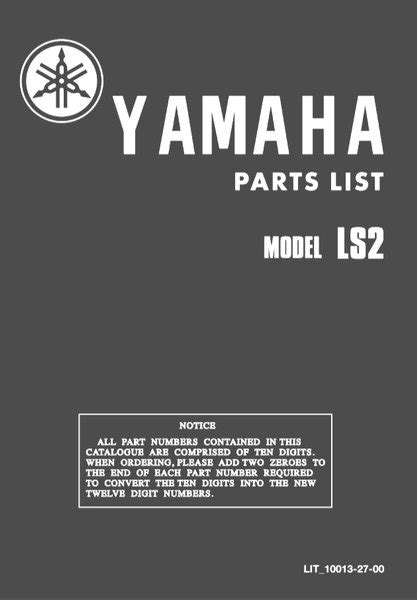 Jual Buku Part Katalog Katalogue Catalogue Catalog Copian Yamaha L2S Di