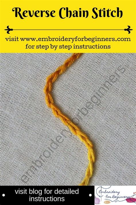 Reverse Chain Stitch In Hand Embroidery Step By Step Video