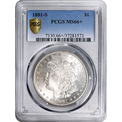 Certified Morgan Silver Dollar 1881 S Ms66 Pcgs Golden Eagle Coins