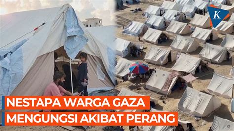 Video Penampakan Kamp Pengungsian Warga Gaza Hidup Tanpa Listrik