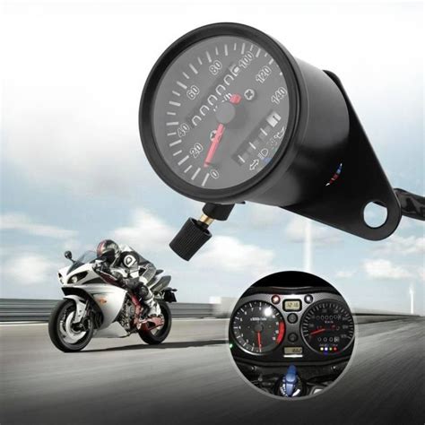 Fydun Compteur De Vitesse Jauge De Compteur Kilom Trique Moto Noir