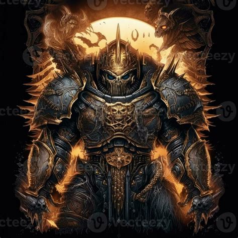 Warhammer Space Marine Tshirt Design Mockup Printable Cover Tattoo Isolated Vector Illustration