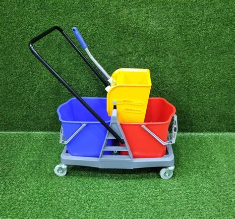 Drum Trolley Four Wheel Plastic Bin Trolleys For Supermarket Load