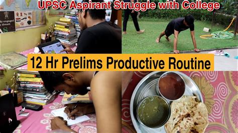 12 Hr Productive Study Routine For Prelims UPSC Study Vlog A Day In