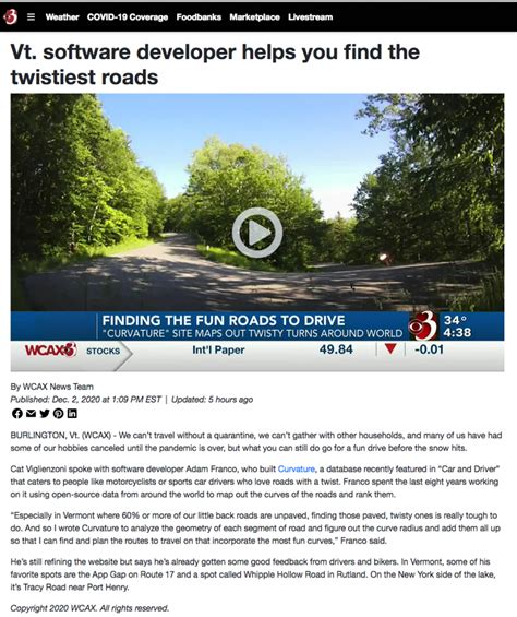 WCAX – December 2, 2020 – Curvature