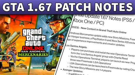 Gta Online San Andreas Mercenaries Dlc Patch Notes Title Update