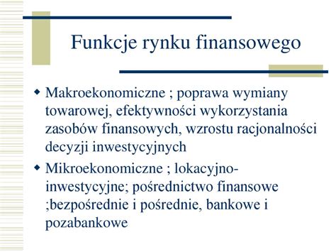 Rynek kapitałowy i finansowy Wykład 1 online presentation