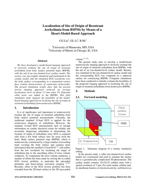 PDF Localization Of Site Of Origin Of Reentrant Arrhythmia From Bspms