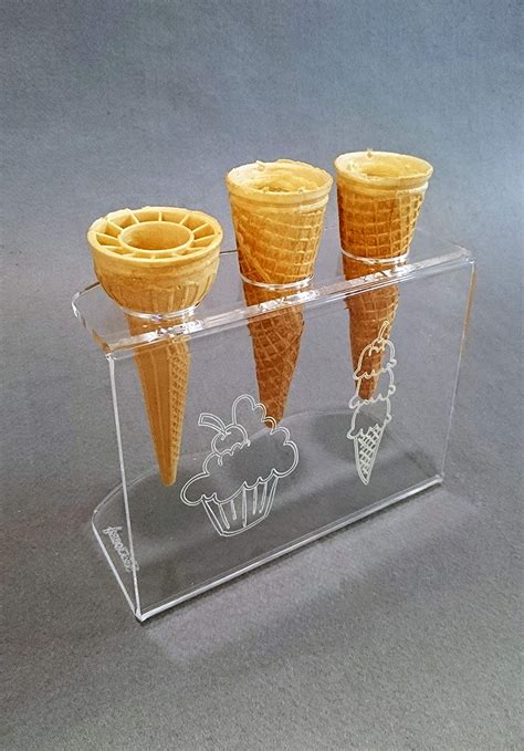 Astroplastic Espositore Portaconi Gelato Da Banco In Plexiglass 3 Fori