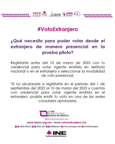 Ieem On Twitter Votoextranjero ️ ¿eres Mexiquense Vives En El Extranjero Y Quieres Votar De