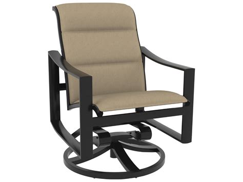 Tropitone Kenzo Padded Sling Aluminum Swivel Rocker Dining Arm Chair Tp381569ps