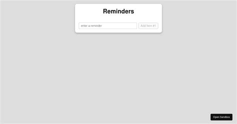 Xinjs React Reminders Demo Codesandbox