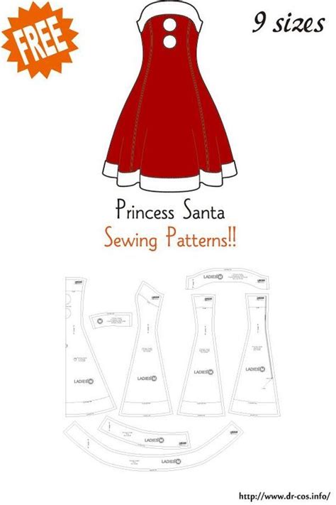 Princess Santa Free Paper Pattern How To Make DRCOS Japanese Sewing