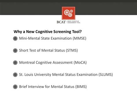 Ppt The Brief Cognitive Assessment Tool Bcat Powerpoint