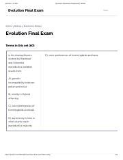 Evolution Final Exam Flashcards Quizlet Pdf Pm Evolution