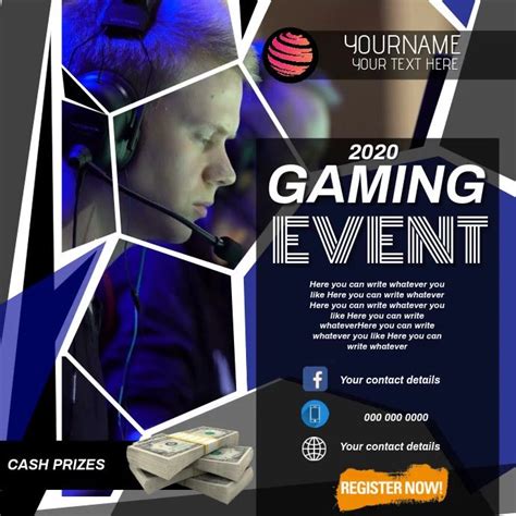 Gaming Event Ad Social Media Digital Video Gaming Posters Social