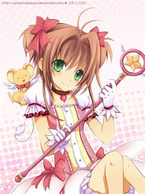 Safebooru 1girl 2011 Antenna Hair Bow Brown Hair Cardcaptor Sakura