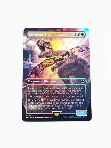 Ravenous Tyrannosaurus Foil From Jurassic World Collection Rex Mtg Proxy Magic Cardplus