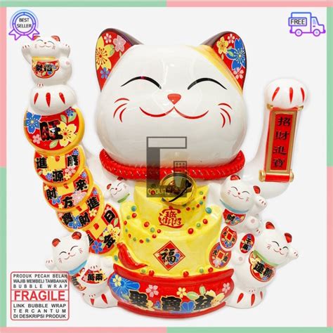 Jual Patung Pajangan Hiasan Dekorasi Maneki Neko Maneko Neki Kalung