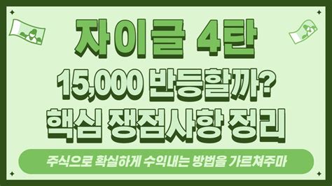 자이글 주식 4탄 15 000원 반등할까 핵심 쟁점사항 분석 Youtube