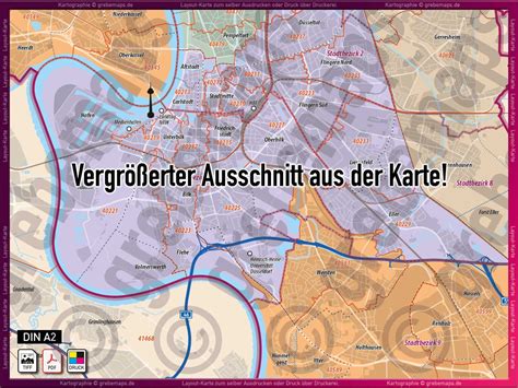 D Sseldorf Layout Karte Postleitzahlen Plz Stellig Landkarte