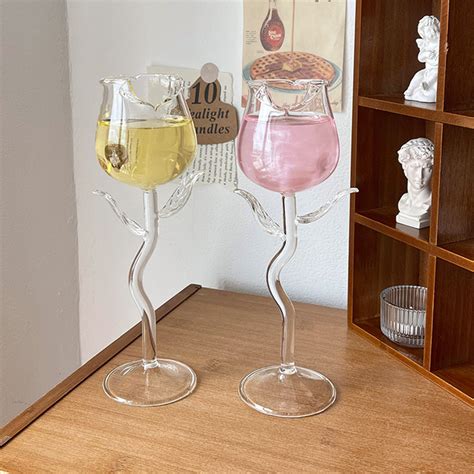 Rose Shaped Wine Glass Aesthetic Decor Shop