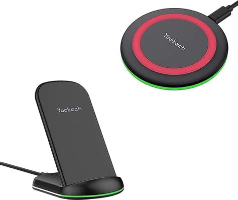 Yootech [2 Pack] Wireless Charger Bundle With Pad And Stand Cell Phones And Accessories