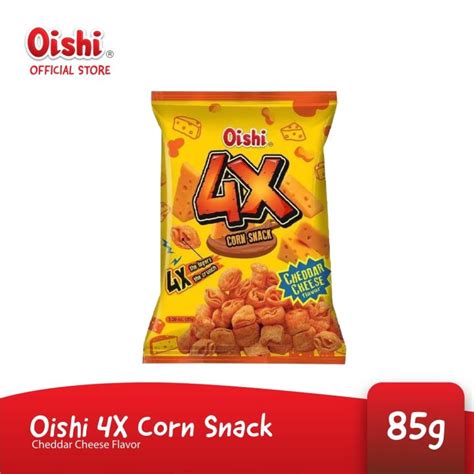 Oishi 4X Corn Snack Cheddar Cheese [Multi-Layered Corn Snack] | Lazada PH