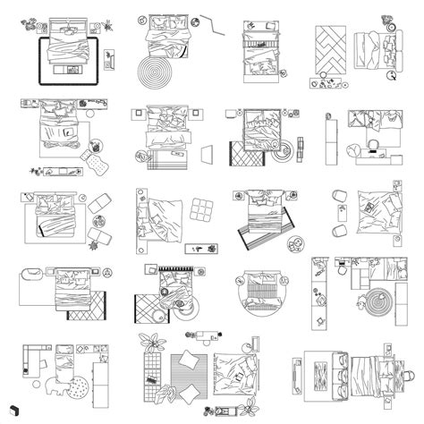 Cad Bedroom Setups Top View Toffu Co