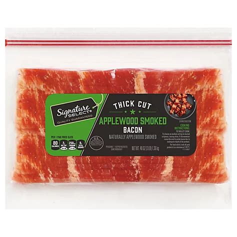 Signature Select Bacon Applewood Smoked Thick Cut 3 Lb Safeway