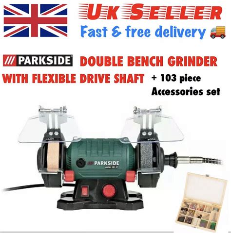 Parkside Double BENCH GRINDER With Flexible Drive Shaft 103 Piece