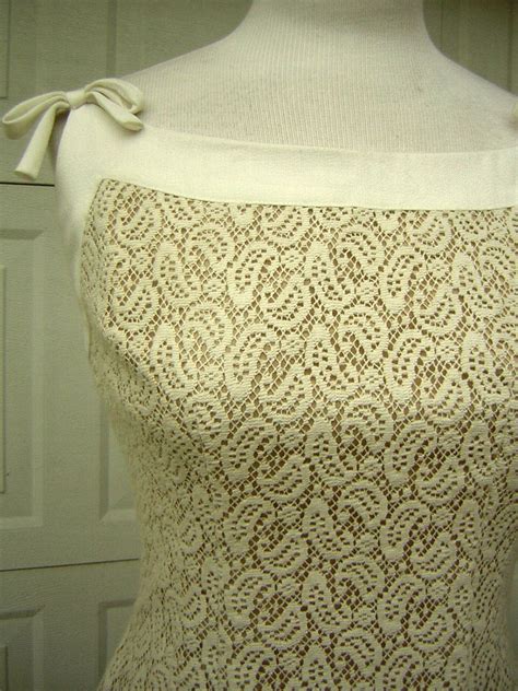 Curvy Party Dress Nude Lace Overlay Vintage S Ivory Tan Etsy