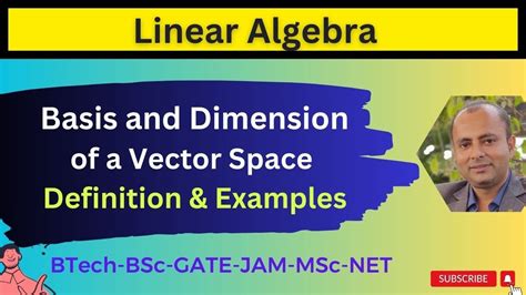 Basis And Dimension Of A Vector Space Definition And Examples Vector Space Linear Algebra