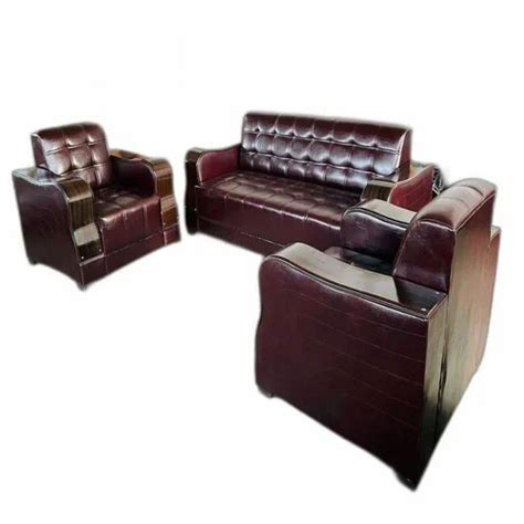 Wooden 5 Seater Brown Rexin Sofa Set At Rs 17000 Set In Moradabad ID