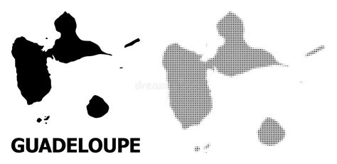 Vector Halftone Mosaic And Solid Map Of Guadeloupe Stock Vector