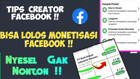 Tips Creator Facebook Pemula Agar Bisa Lolos Monetisasi Facebook YouTube