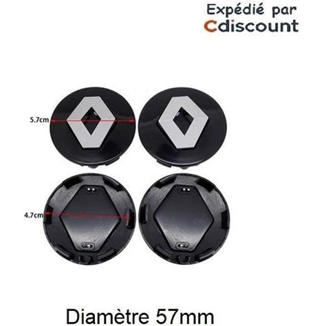 Caches moyeux Renault Centres de roues x 4 Diamètre 57 mm pour