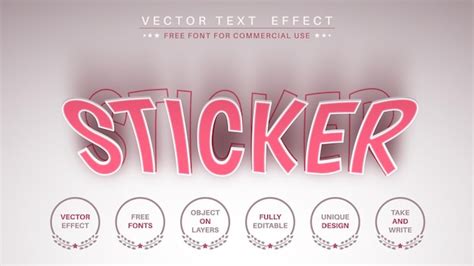 Premium Vector Sticker Shadow Edit Text Effect Editable Font Style